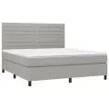 cadre de lit et matelas et LED Gris clair 160x200 cm