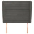 Tête de lit avec oreilles Gris foncé 83x23x118/128 cm Velours