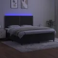cadre de lit matelas et LED Noir 160x200 cm Velours
