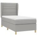cadre de lit et matelas Gris clair 90x190 cm Tissu