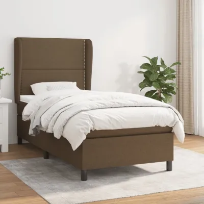 cadre de lit avec matelas Marron foncé 80x200 cm