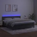 cadre de lit avec matelas LED Gris foncé 180x200 cm