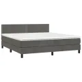 cadre de lit avec matelas LED Gris foncé 180x200 cm
