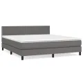 cadre de lit avec matelas Gris 160x200 cm Similicuir