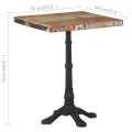 Table de bistro 60x60x76 cm Bois massif de récupération