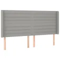 Tête de lit avec oreilles Gris clair 183x16x118/128 cm Tissu
