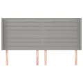 Tête de lit avec oreilles Gris clair 183x16x118/128 cm Tissu