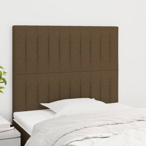 Têtes de lit 2 pcs Marron Foncé 90x5x78/88 cm Tissu