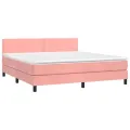 cadre de lit avec matelas Rose 180x200 cm Velours