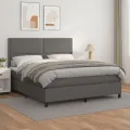 cadre de lit avec matelas Gris 180x200 cm Similicuir