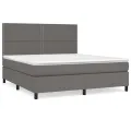 cadre de lit avec matelas Gris 180x200 cm Similicuir