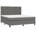 cadre de lit avec matelas Gris 180x200 cm Similicuir