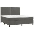 cadre de lit matelas et LED Gris foncé 180x200 cm
