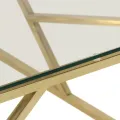 Table basse doré acier inoxydable et verre trempé
