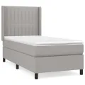 cadre de lit avec matelas Gris clair 80x200 cm Tissu