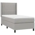 cadre de lit avec matelas Gris clair 80x200 cm Tissu