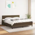 cadre de lit avec matelas Marron foncé 180x200 cm
