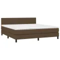cadre de lit avec matelas Marron foncé 180x200 cm