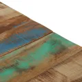 Table basse argenté inox et bois de récupération massif