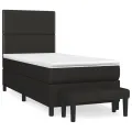cadre de lit et matelas Noir 80x200 cm Tissu