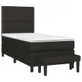 cadre de lit et matelas Noir 80x200 cm Tissu