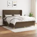 cadre de lit avec matelas Marron foncé 160x200 cm