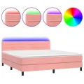 cadre de lit avec matelas et LED Rose 160x200 cm