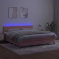 cadre de lit avec matelas et LED Rose 160x200 cm