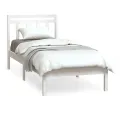 Cadre de lit Blanc Bois massif 90x190 cm Simple