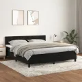 cadre de lit et matelas Noir 160x200 cm Velours