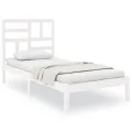 Cadre de lit Blanc Bois massif 90x190 cm Simple