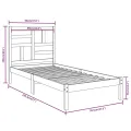 Cadre de lit Blanc Bois massif 90x190 cm Simple