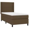 cadre de lit matelas LED Marron foncé 80x200cm Tissu