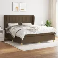 cadre de lit avec matelas Marron foncé 160x200 cm