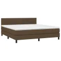 cadre de lit avec matelas Marron foncé 160x200 cm