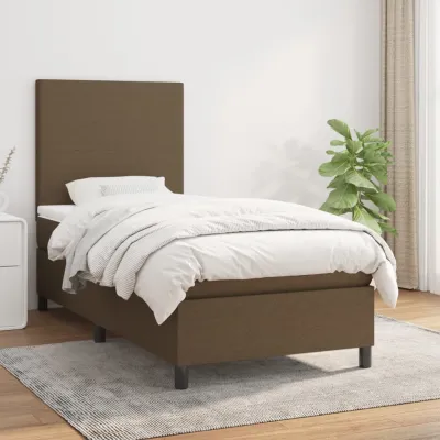 cadre de lit avec matelas Marron foncé 80x200 cm
