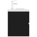 Armoire d'évier avec lavabo intégré Noir Aggloméré