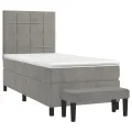 cadre de lit et matelas Gris clair 80x200 cm Velours