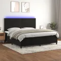 cadre de lit avec matelas LED Noir 200x200cm Velours
