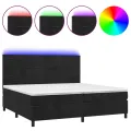 cadre de lit avec matelas LED Noir 200x200cm Velours