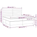 cadre de lit avec matelas LED Noir 200x200cm Velours
