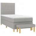 cadre de lit avec matelas Gris clair 80x200 cm Tissu