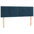 cadre de lit et matelas Bleu foncé 140x190cm Velours