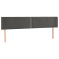 Tête de lit avec oreilles Gris foncé 183x16x78/88 cm Velours