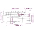 Canapé 3 places avec oreillers décoratifs taupe 180 cm tissu