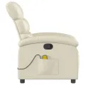 Fauteuil inclinable de massage Crème Similicuir