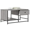 Table basse sonoma gris 85,5x51x45 cm bois d'ingénierie