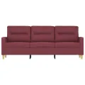 Canapé à 3 places Rouge bordeaux 180 cm Tissu