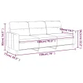 Canapé à 3 places Rouge bordeaux 180 cm Tissu