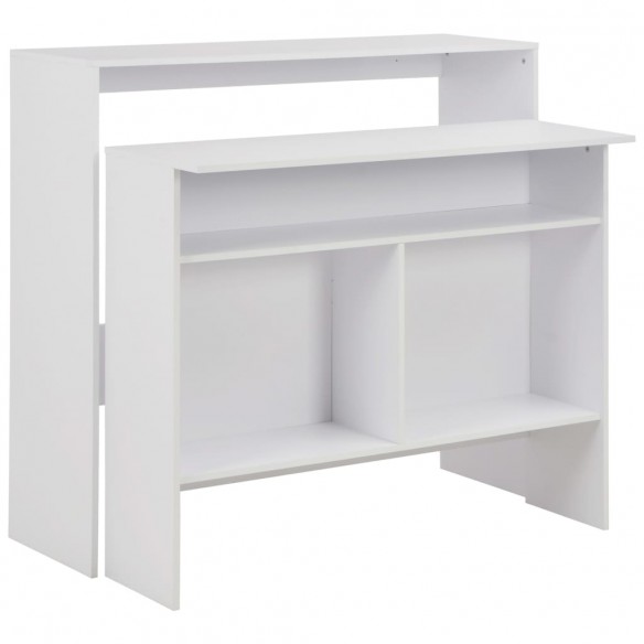 Table de bar avec 2 dessus de table Blanc 130 x 40 x 120 cm